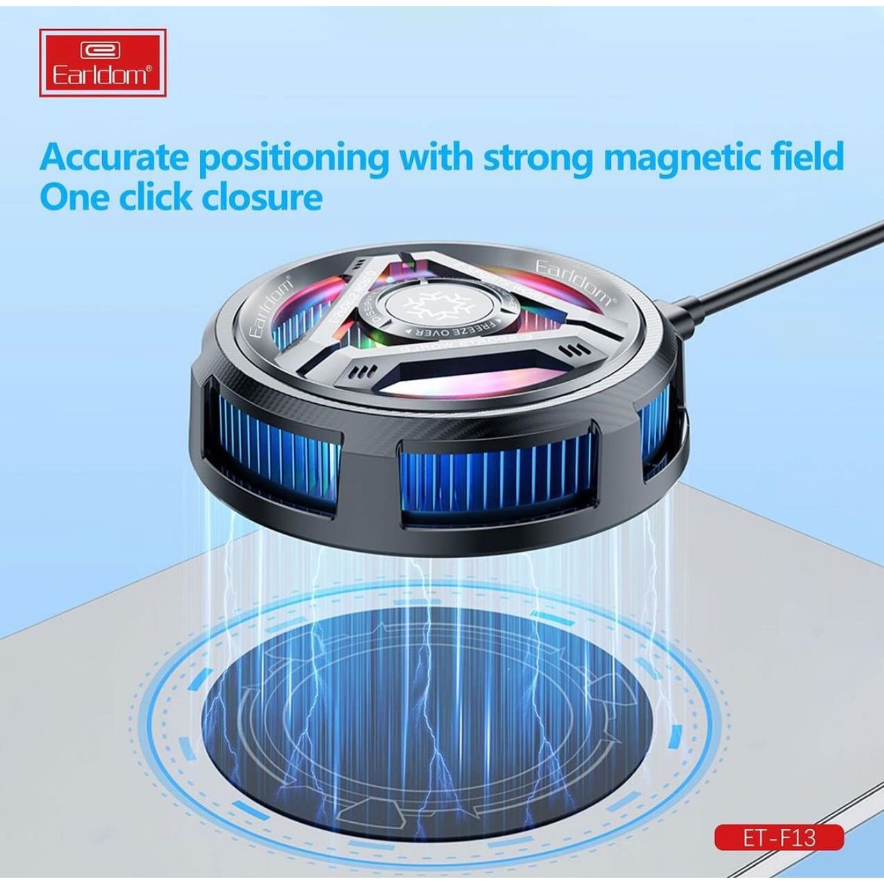 Earldom F13 RGB Tablet Cooler Fan with Stand | Kuwait – KuwaitCavarat