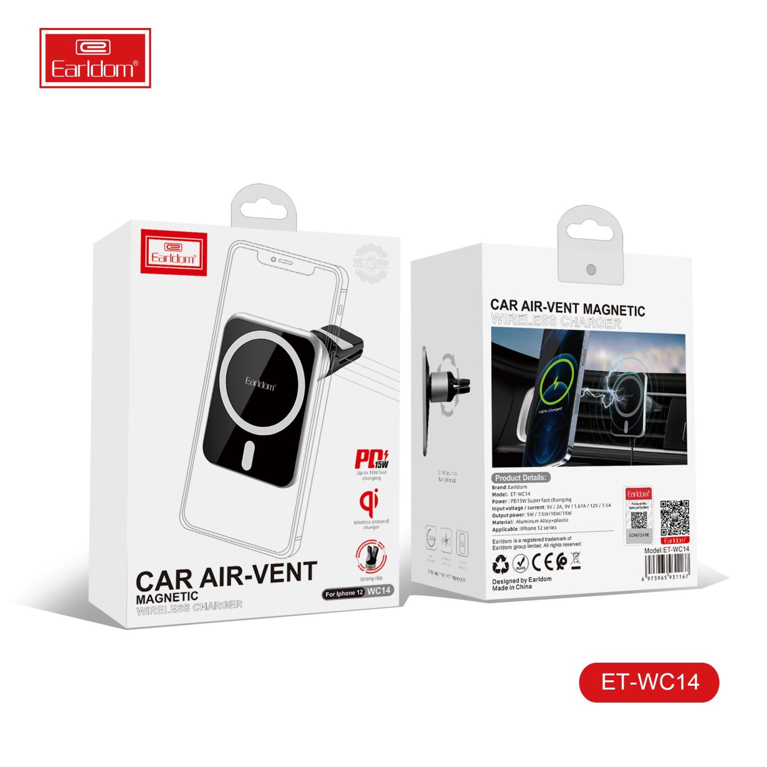 Earldom® WC14 15W Air Vent Car Wireless Charger